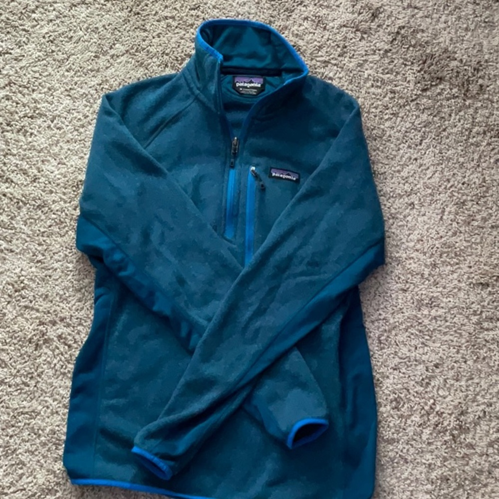 Patagonia Teal Blue Cowl Fleece Pullover